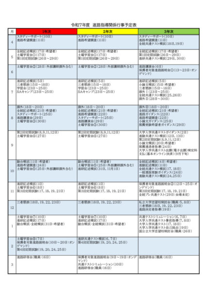 令和７年度進路関係行事予定 1のサムネイル